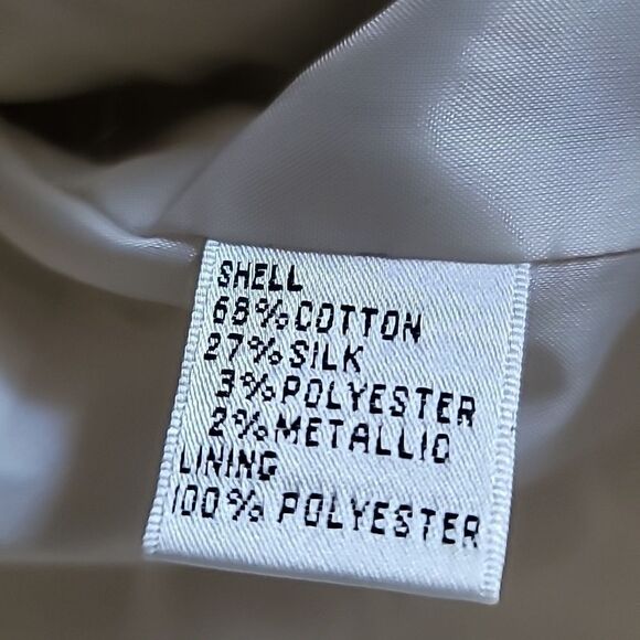 Talbots Women's Cream and Gold  Floral Print Blazer Jacket Size 12 - Picture 8 of 8